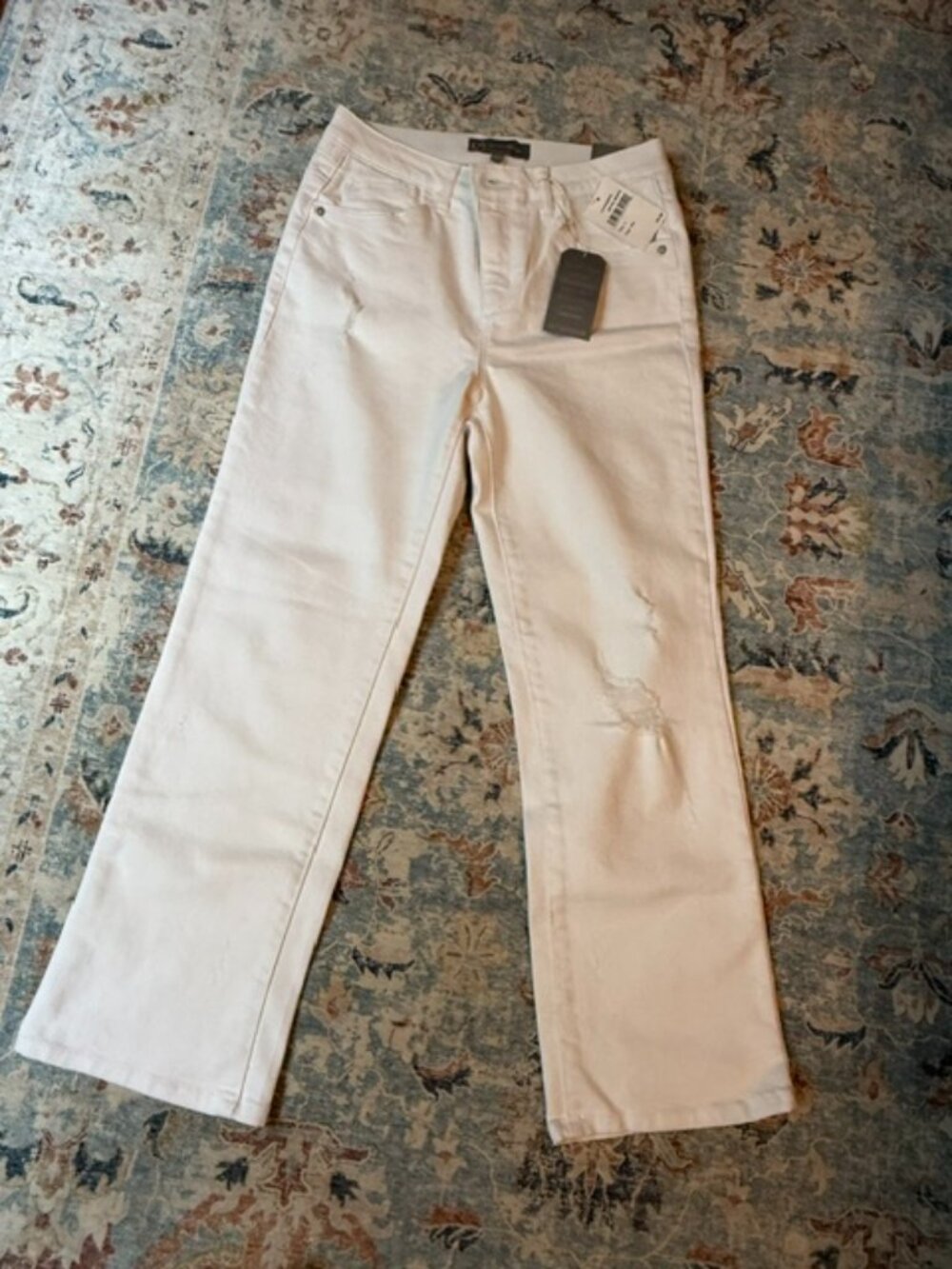 DEMOCRACY Absolution High Rise Barely Boot Distressed Jeans in Optic White-6-NWT